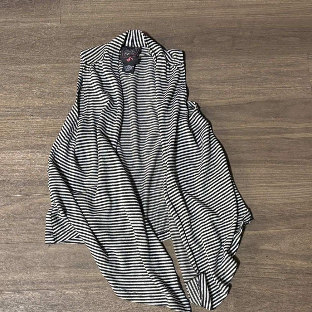 Self Esteem Black and White Striped Vest